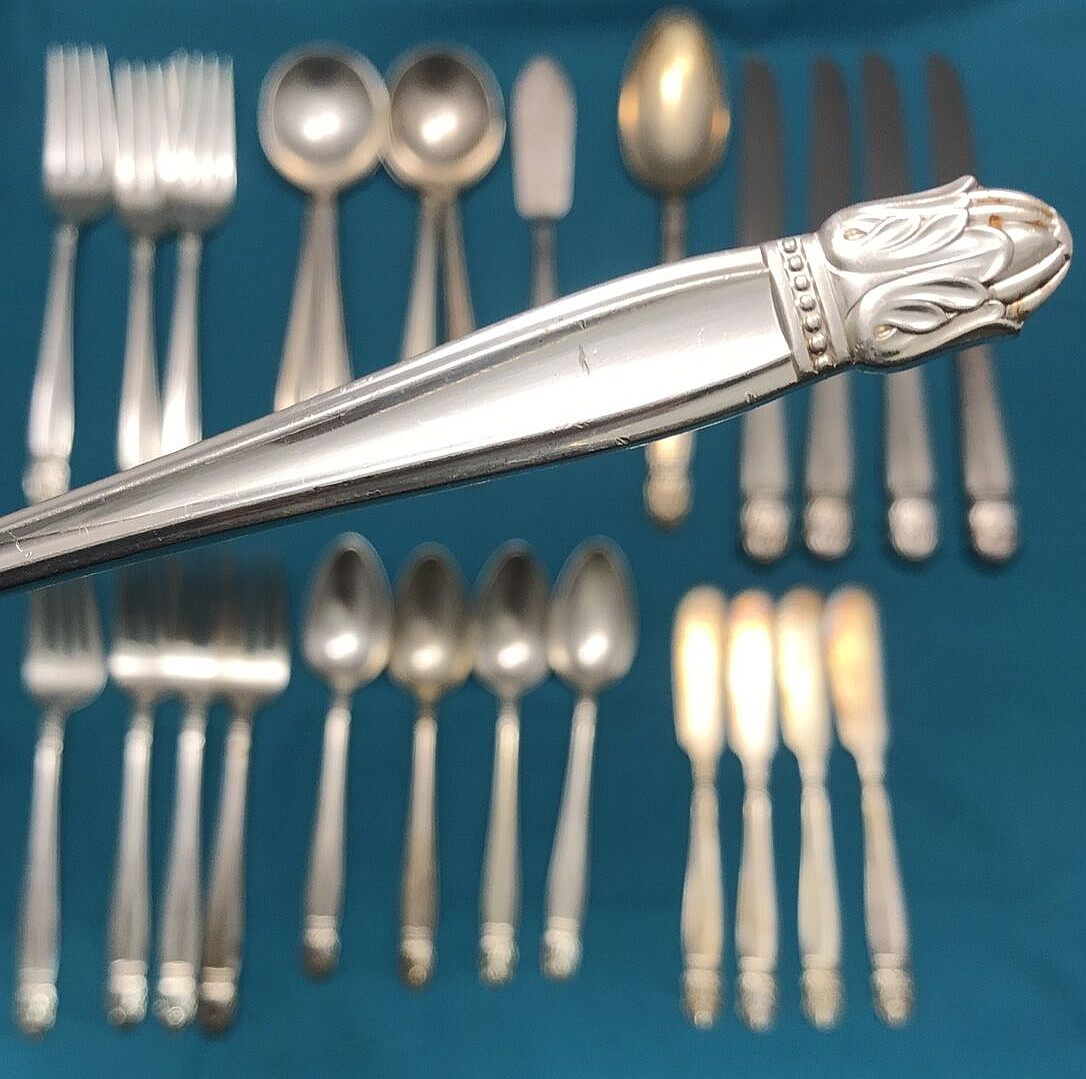 26 Pc DANISH PRINCESS Silverplated SERVICE for 4 + EXTRAS Holmes & Edwards
