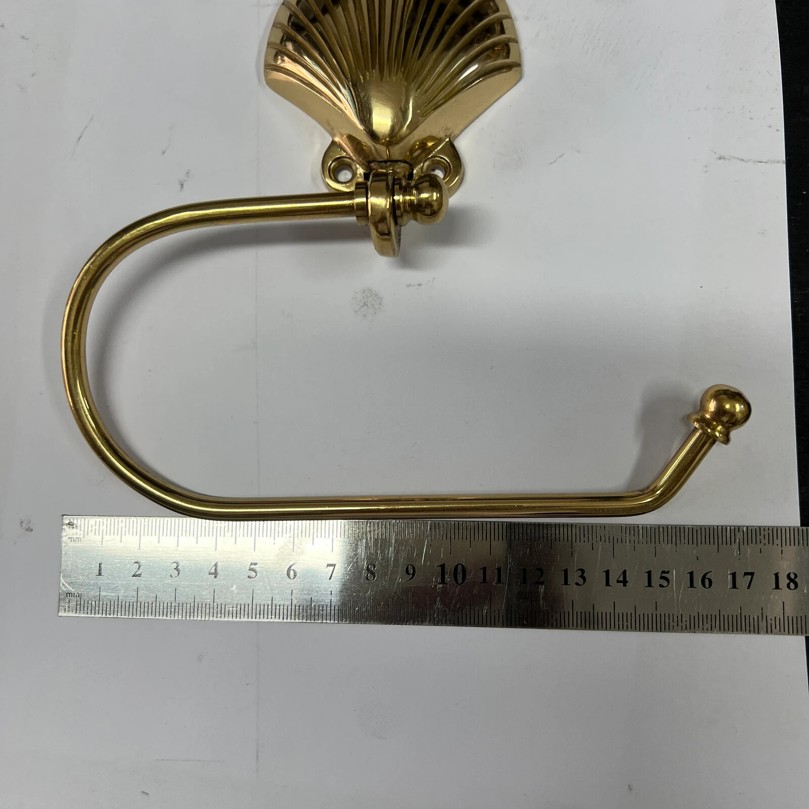 Solid Brass SCALOP shell shape Toilet Paper Holder 6 inches x 7 inches