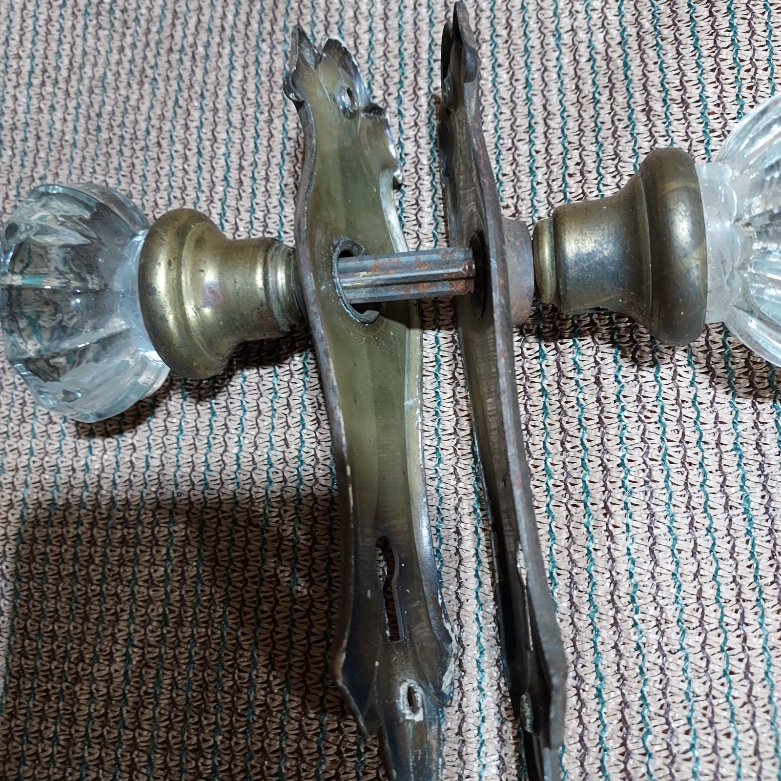 Vintage Brass Door Glass Knobs – Art Deco