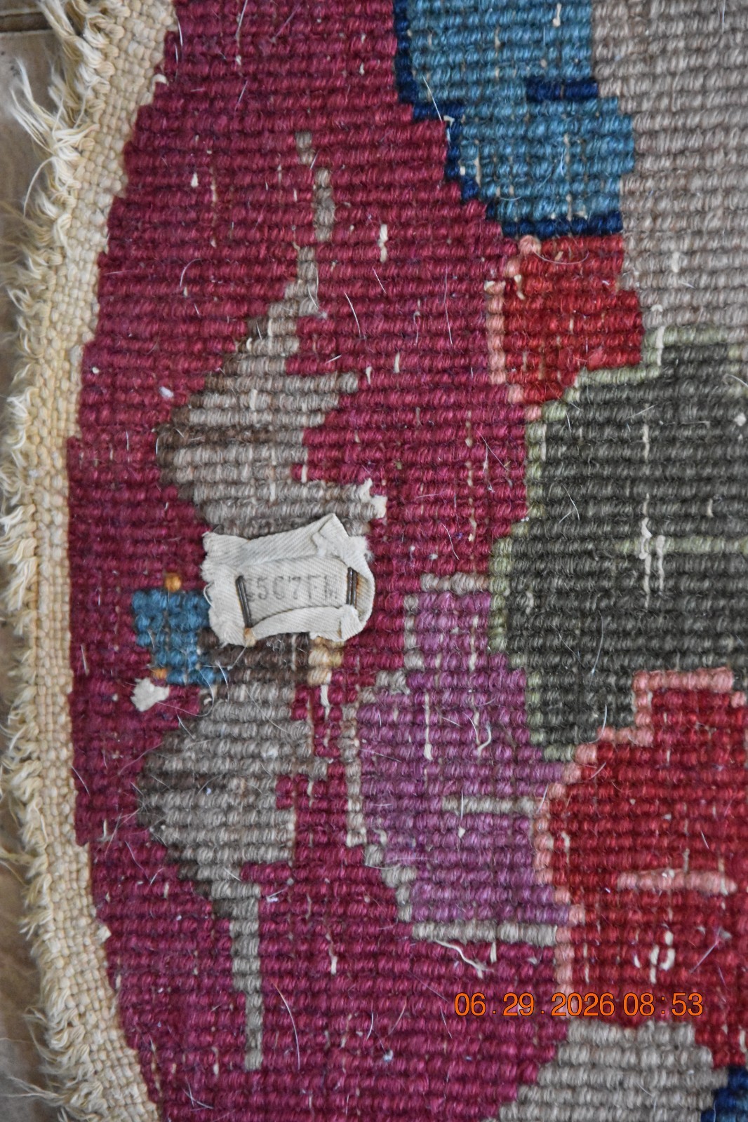 Antique 1920s Art Deco Chinese Dragon on Vase Knotted Floral Wool 26″ x 48″ Rug