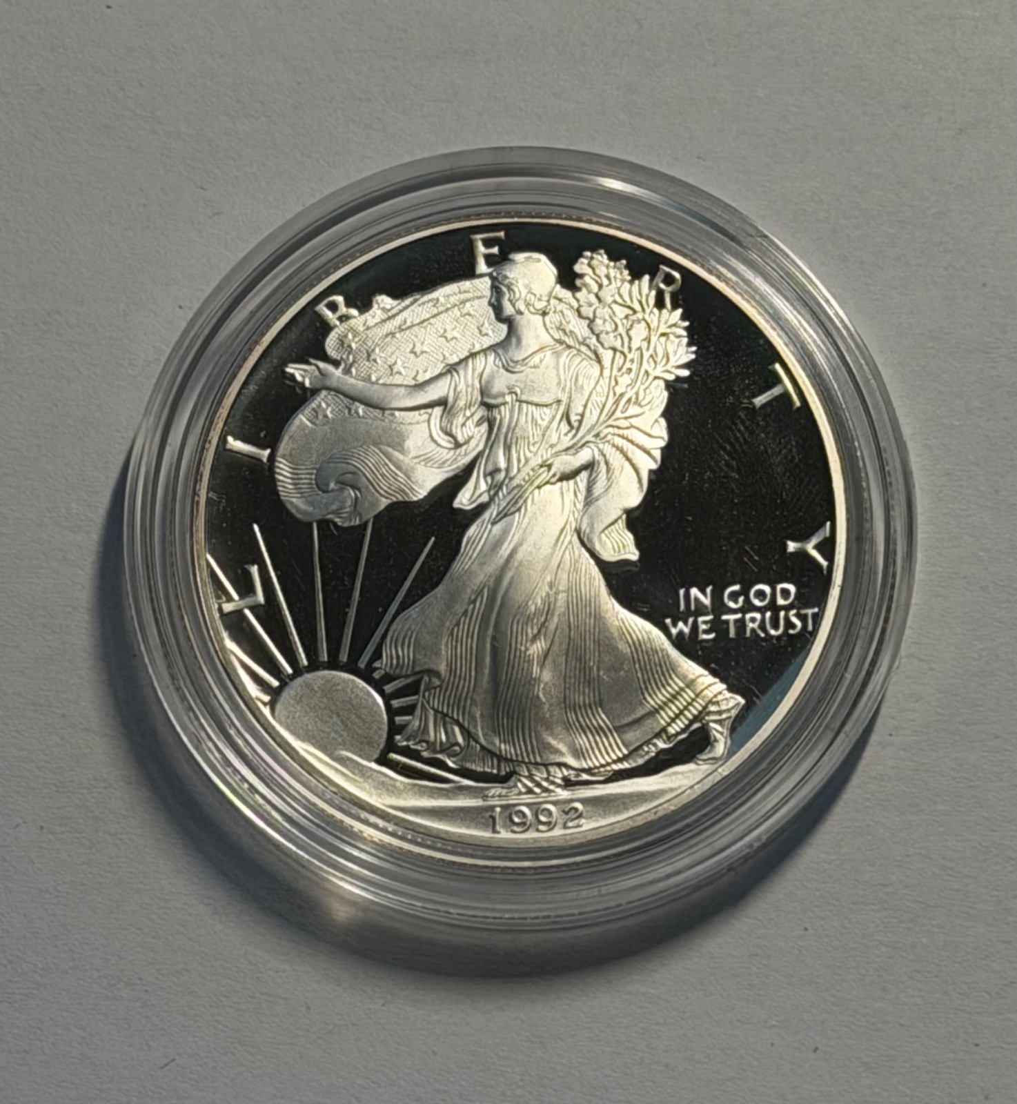 1992-S Proof American Silver Eagle 1 oz .999 Silver Coin w/ Box & COA OGP