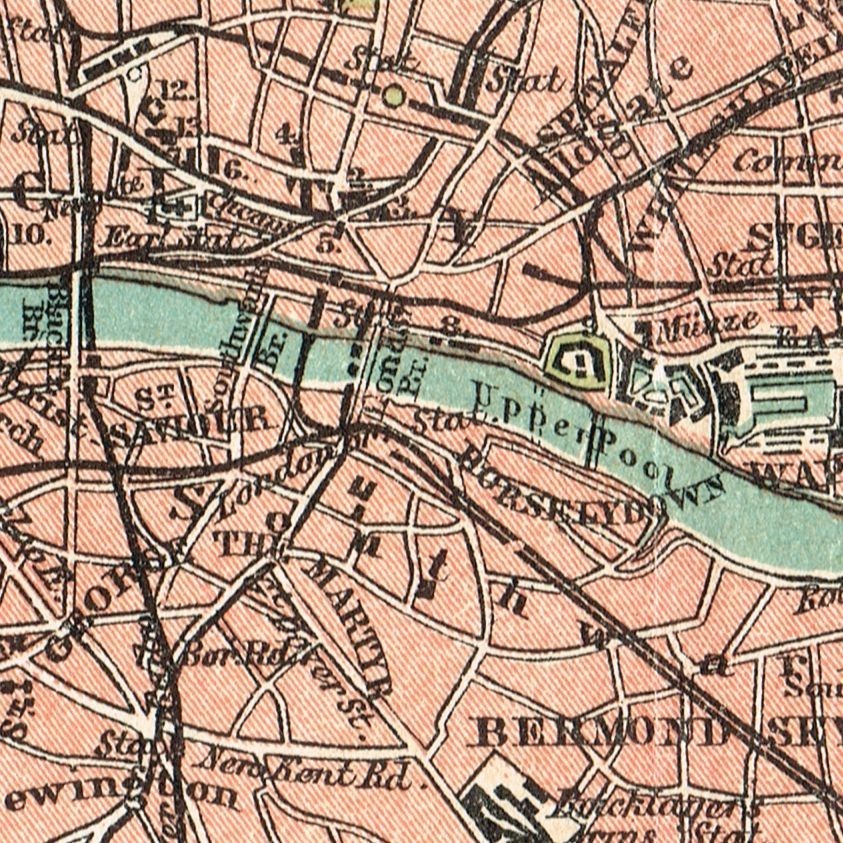 LONDON dated 1897 map ENGLAND ORIGINAL UNITED KINGDOM map