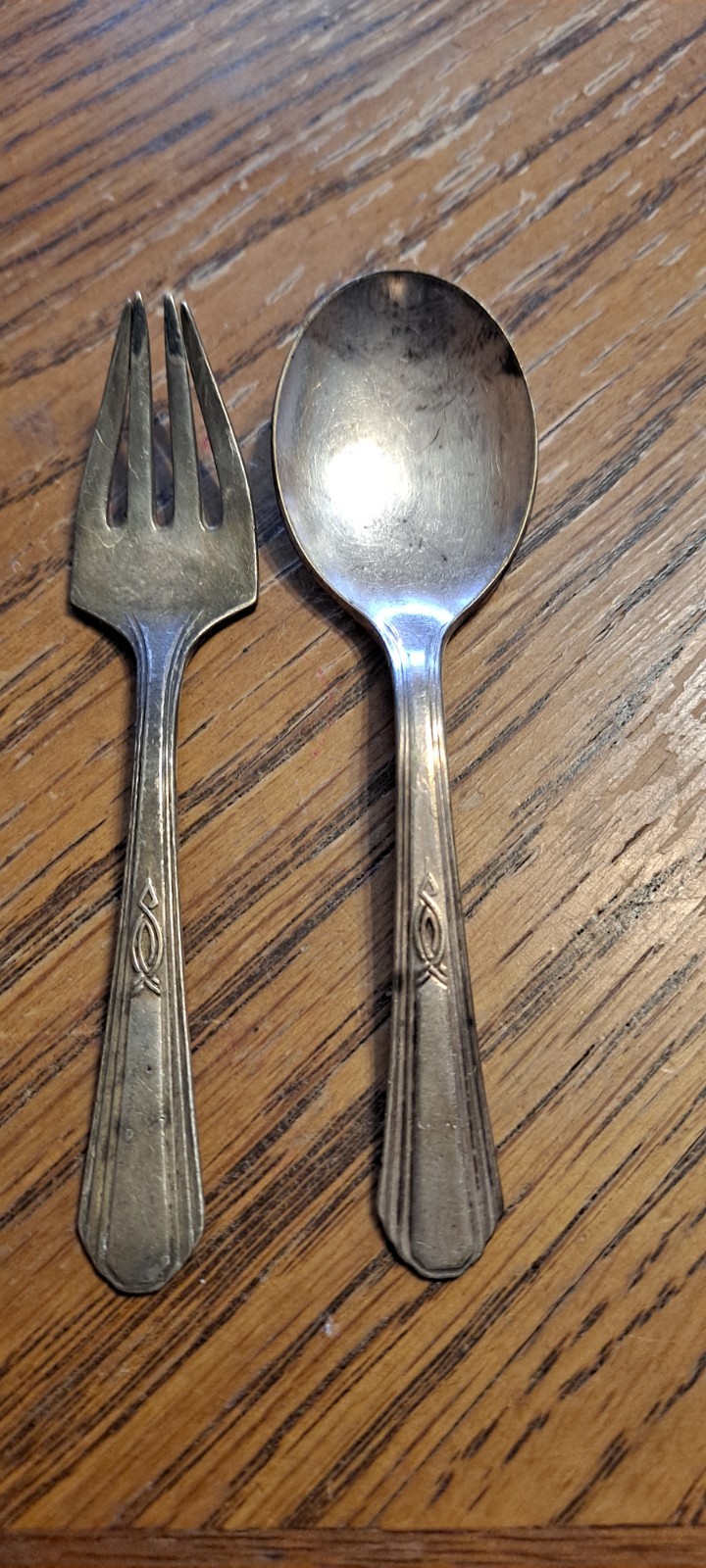 WM Rogers & Son AA IS Paris Baby Child Spoon Fork Set Vintage 1931