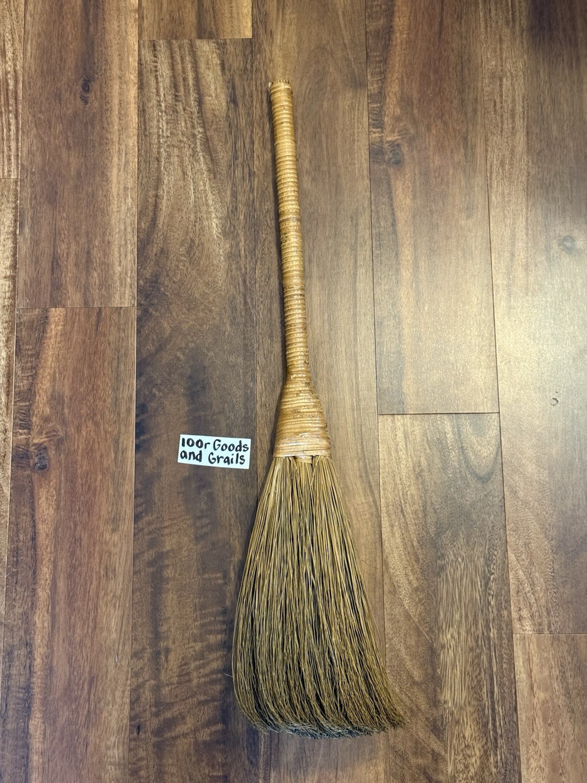 Antique Primitive Straw Hearth Fireplace Broom Hand Woven Farmhouse 31″ Long