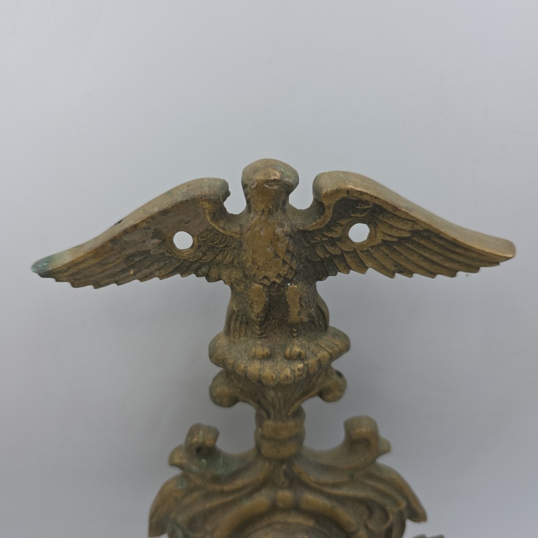 Vintage Brass American Eagle Wall Sconce, Double Candlestick Holder,