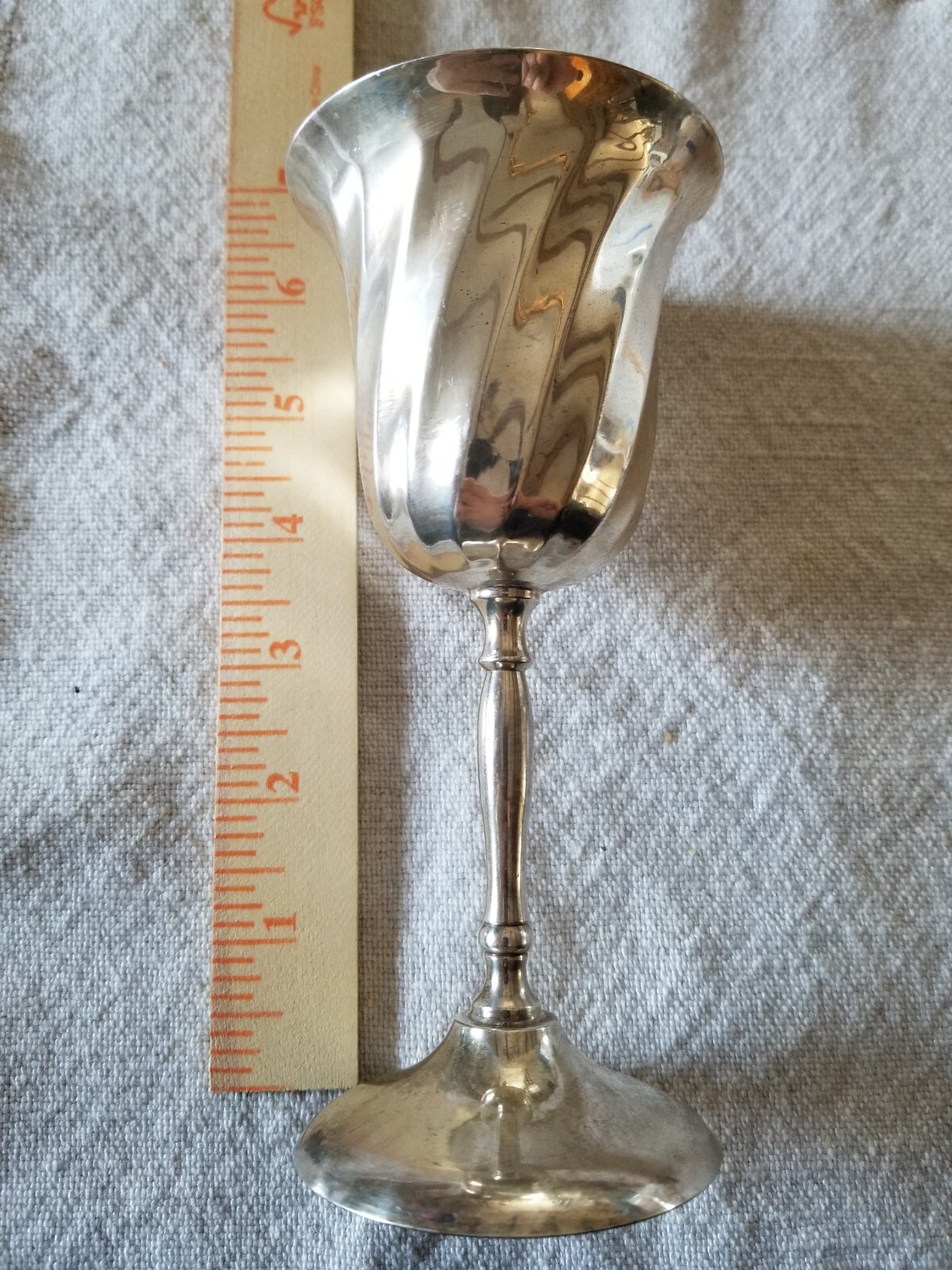 E.PN.S. Swirl Goblet Made In India Silver Plated 6″ Tall Shiny