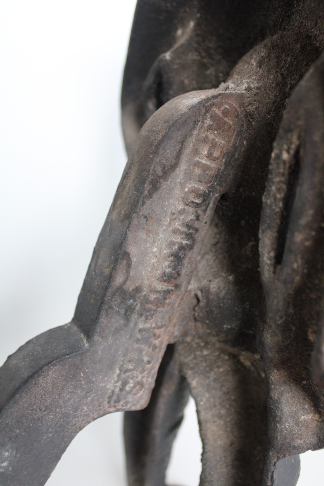 Antique 1876 Centennial George Washington Cast Iron Andirons, Appomattox, VA.