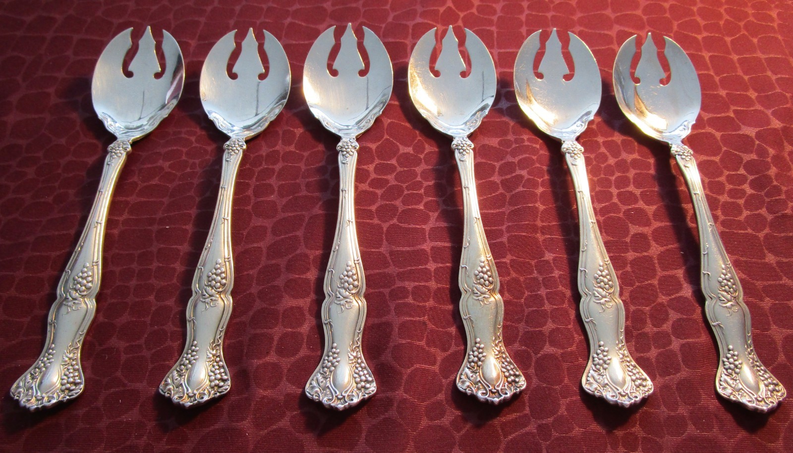 VINTAGE 6 Ice Cream Forks All Original 1904 Silverplate No Monograms bb