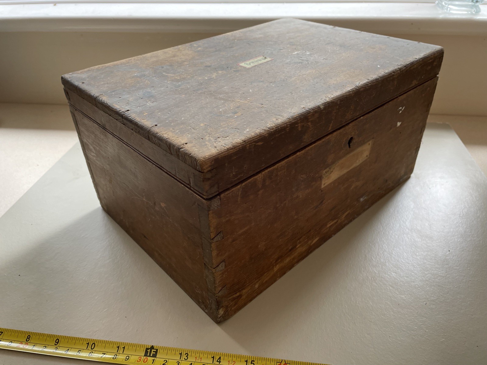 ANTIQUE VINTAGE Royal Navy Ditty Box Pine WOODEN BOX FOR RESTORATION REPAIRS