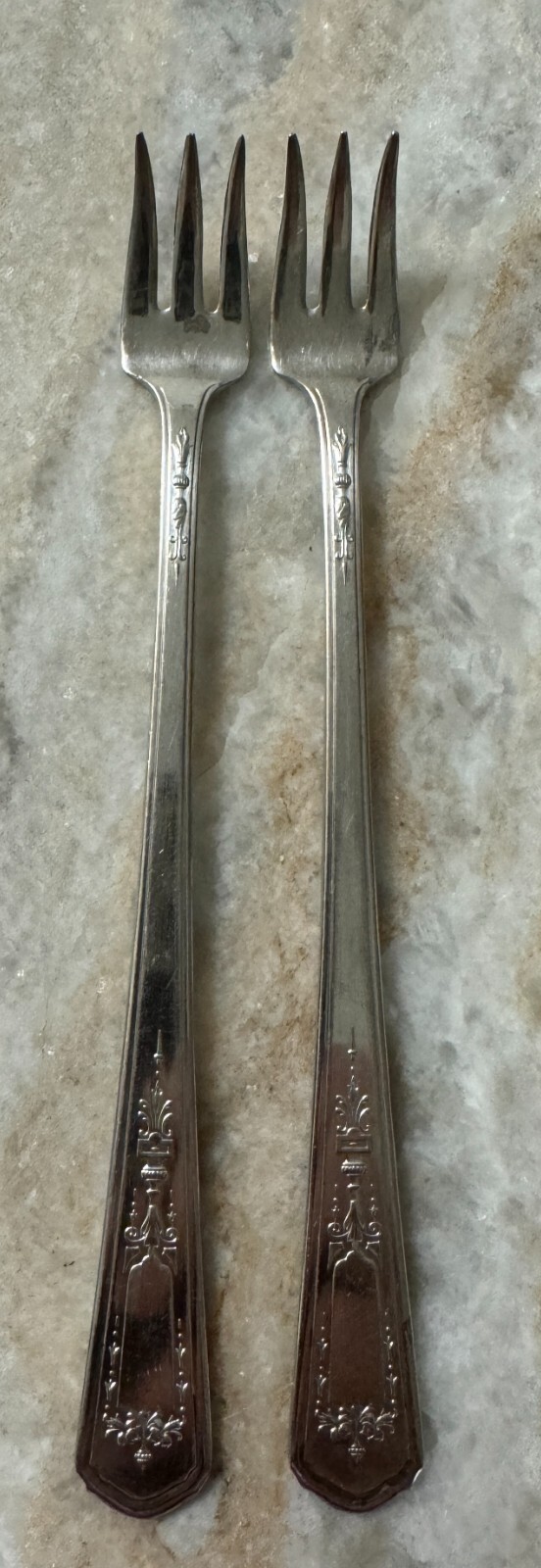 2 Cocktail/Seafood Fork NTS30 Silverplate by National Silver Co 6″