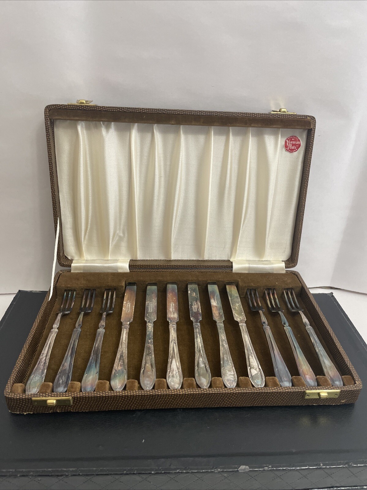 Dessert Fork Knife Set, Tea Party Service for 6 Yeoman PLATE EPNS England