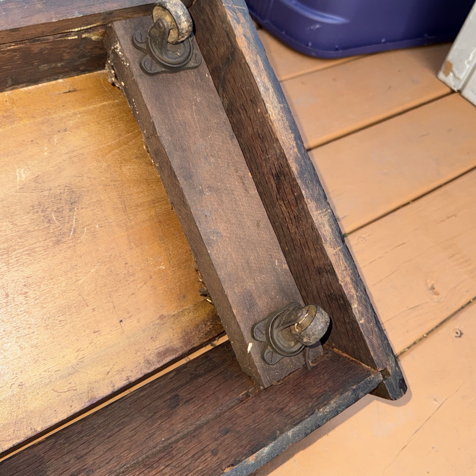 Antique Oak 2 Sections Barrister bookcase For Restoration Missing 2 Back Pieces