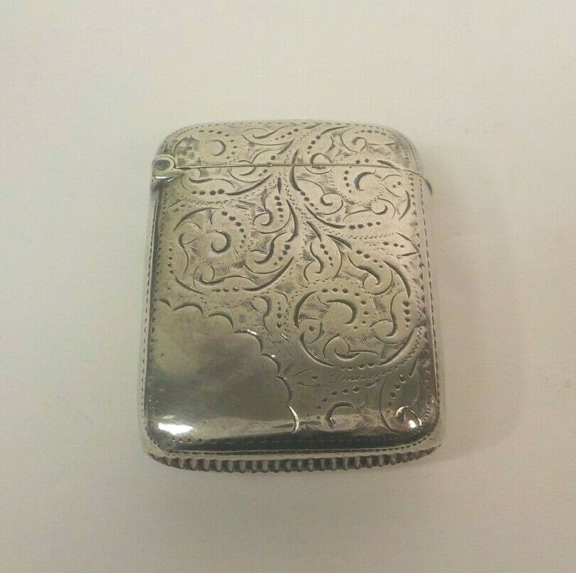 English Sterling Silver Match Safe / Vesta Case, c. 1894, 16.6 grams