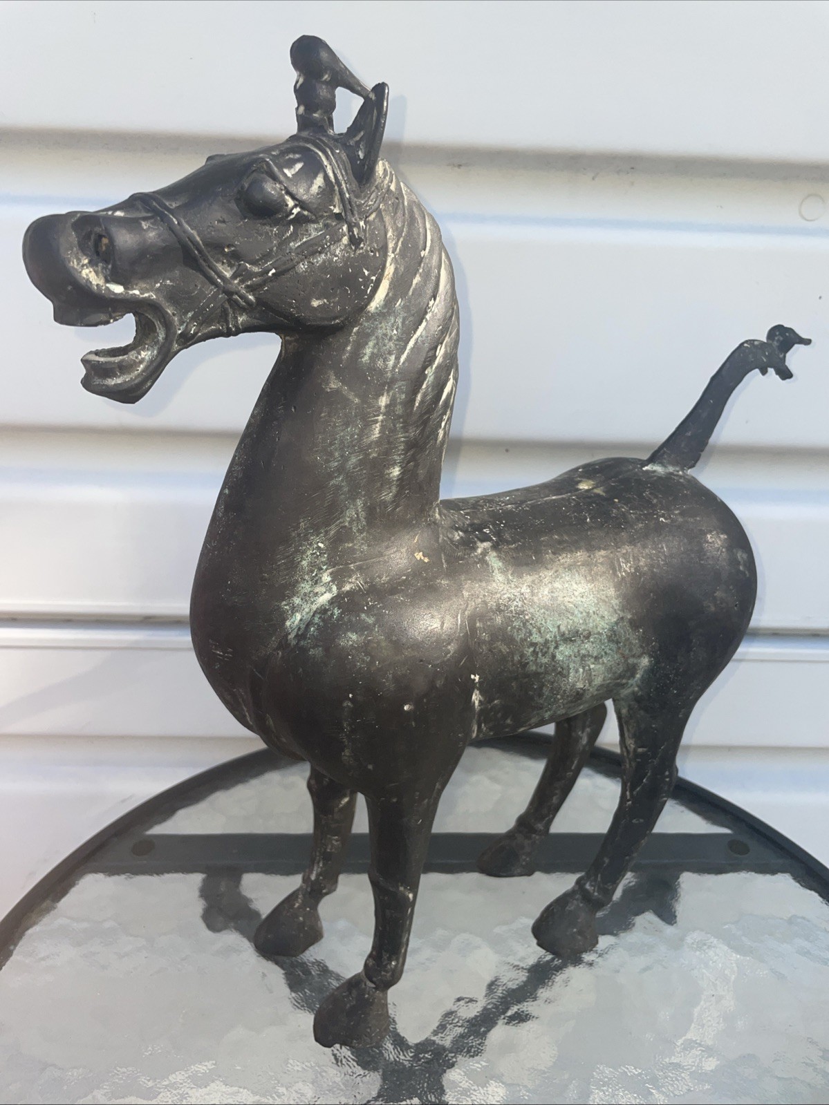 Chinese Bronze Qing Dynasty Sun Tzu Gansu Horse Antique Sculpture Statue 9LB+