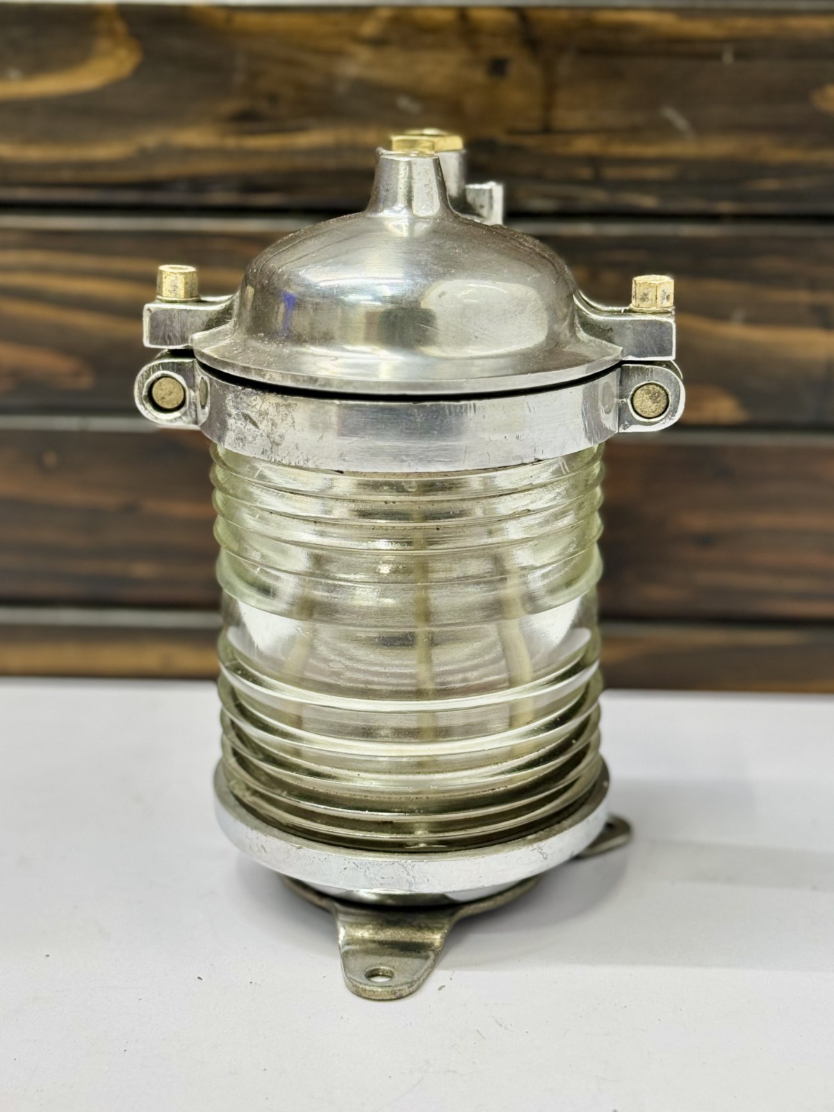 CCCP Russian Maritime Post Mount | Vintage Ship Aluminum Electric Lamp