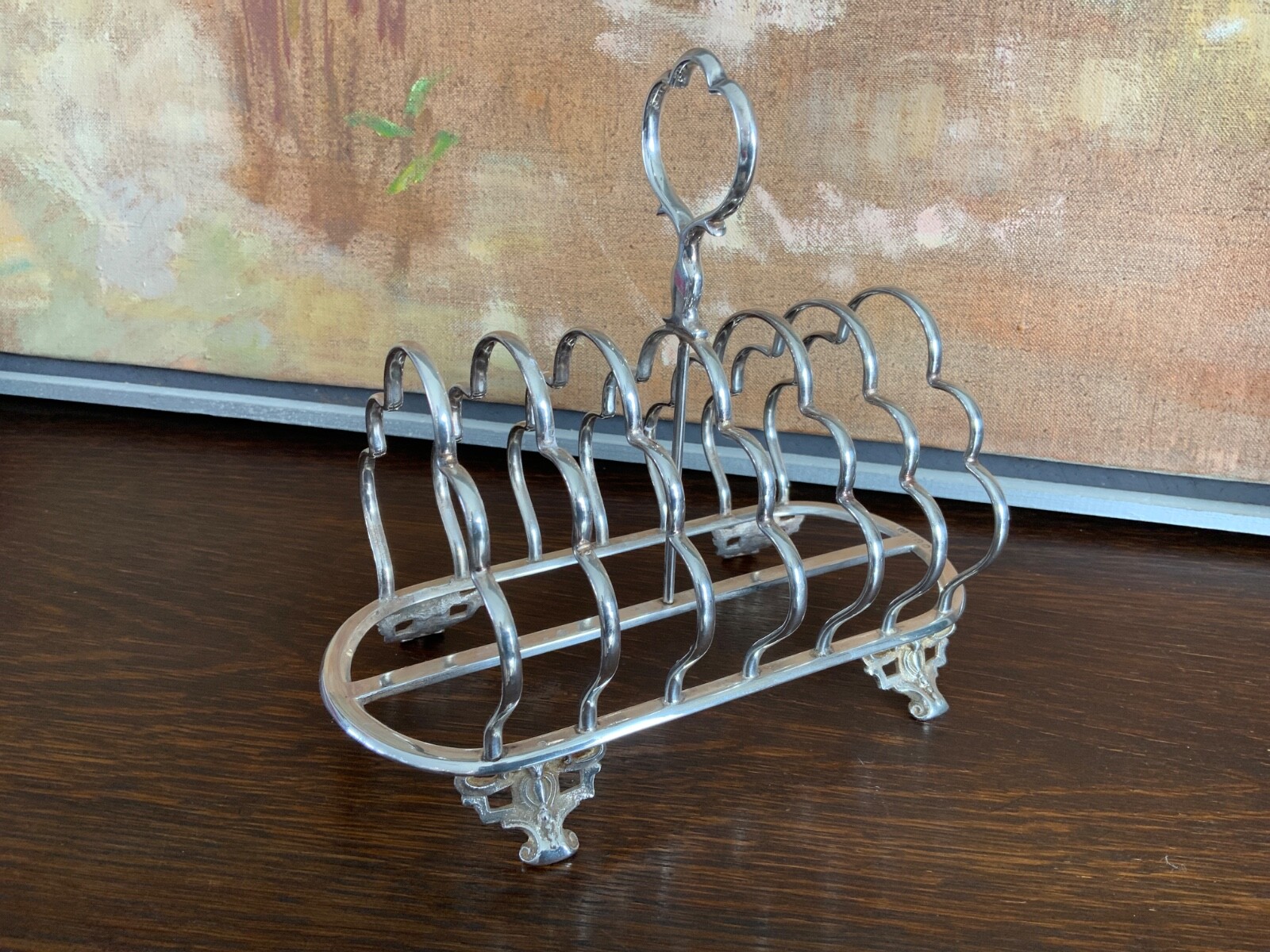 English Very Decorative Metal Victorian 6 Slice Toast Rack