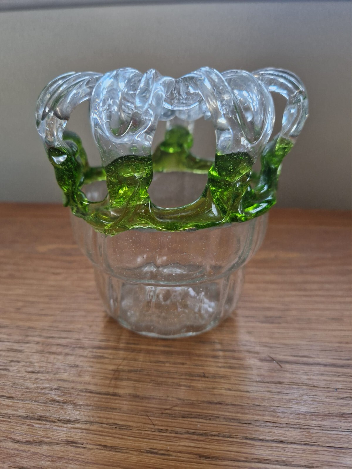 Antique Hand Blown Glass Brides Bank /Flower Frog