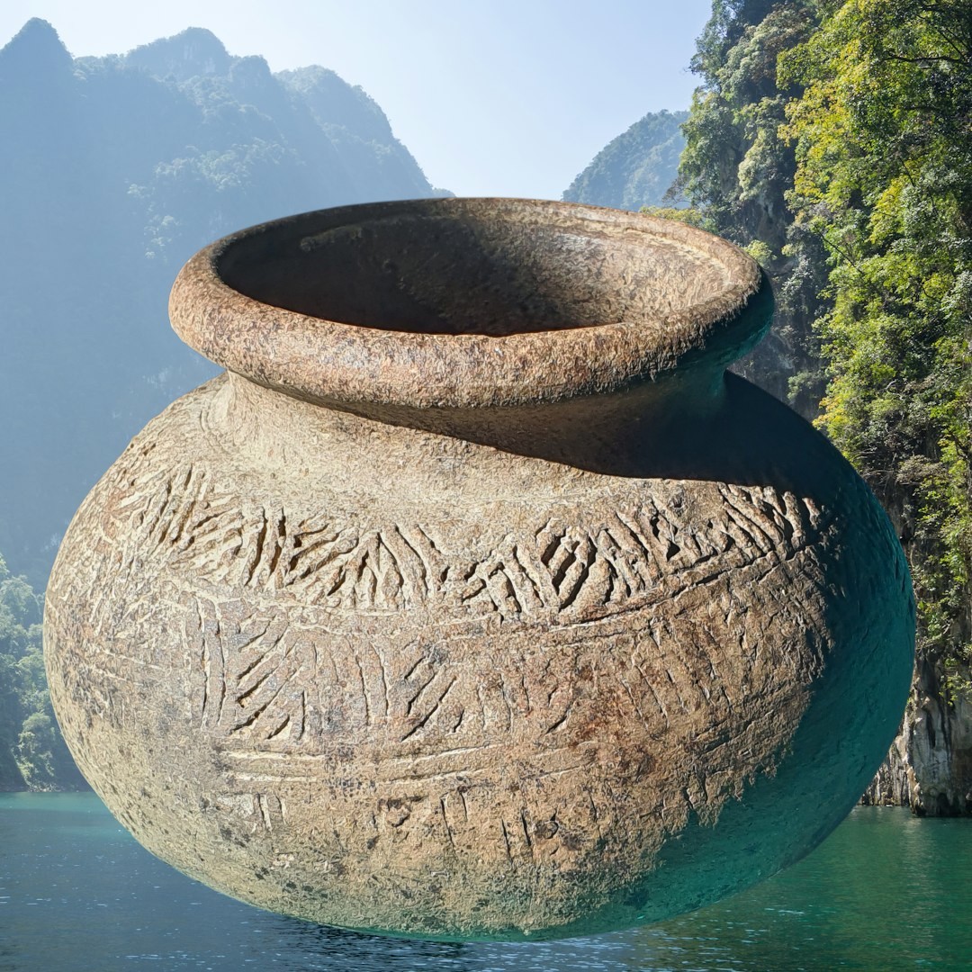 3rd to 5th Century AD Ban Chiang Ayutthaya Pot Thailand Incised 4.75in. Ancient