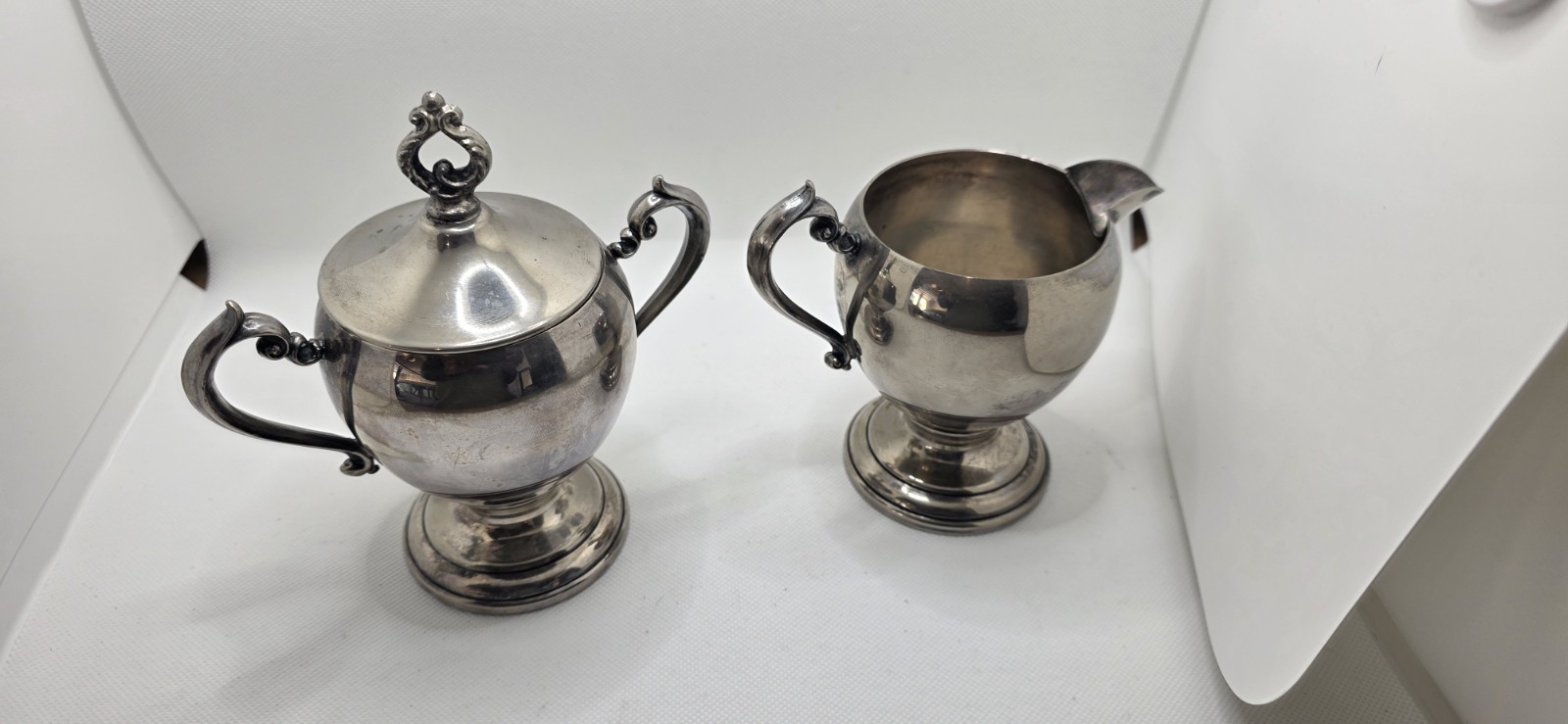Sheridan Silver Co. Inc. Silver Plated Tea And Cake Serving Set Creamer And Suga