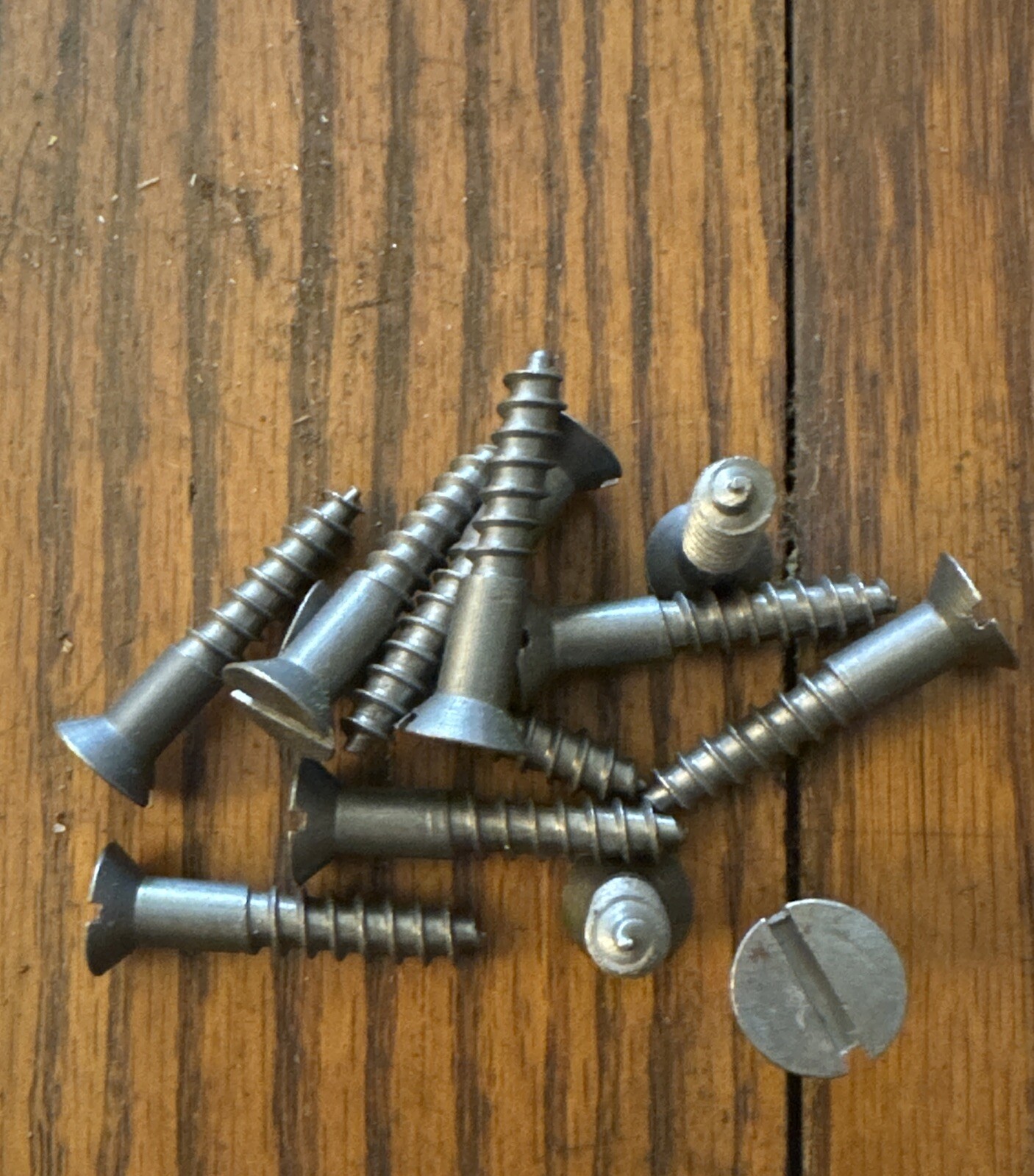 Wood Screw Antique American Flat Head Slotted #16 X 1-1/2 Steel Bright Free Ship