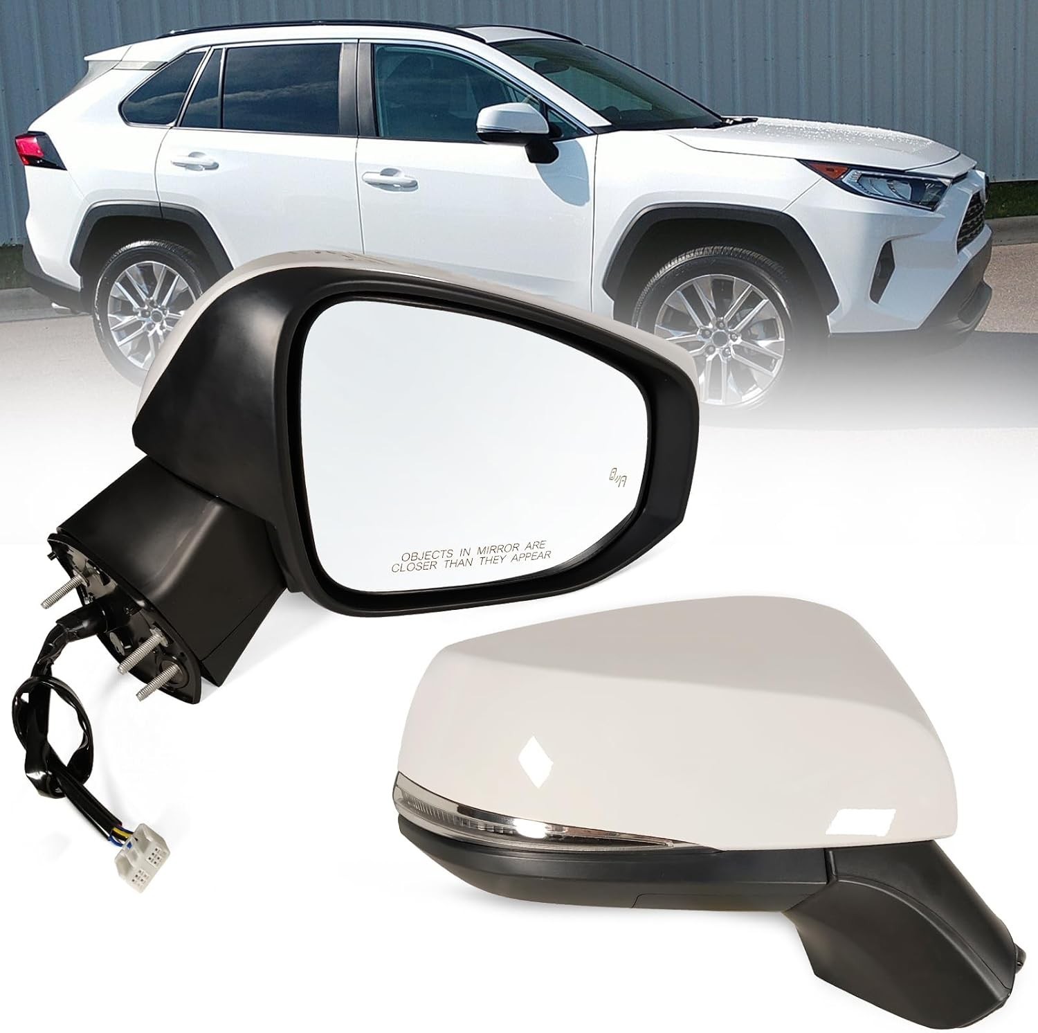 Right Passenger Side Mirror 2019-2025 Toyota Rav4 with Power Heated Turn Signal