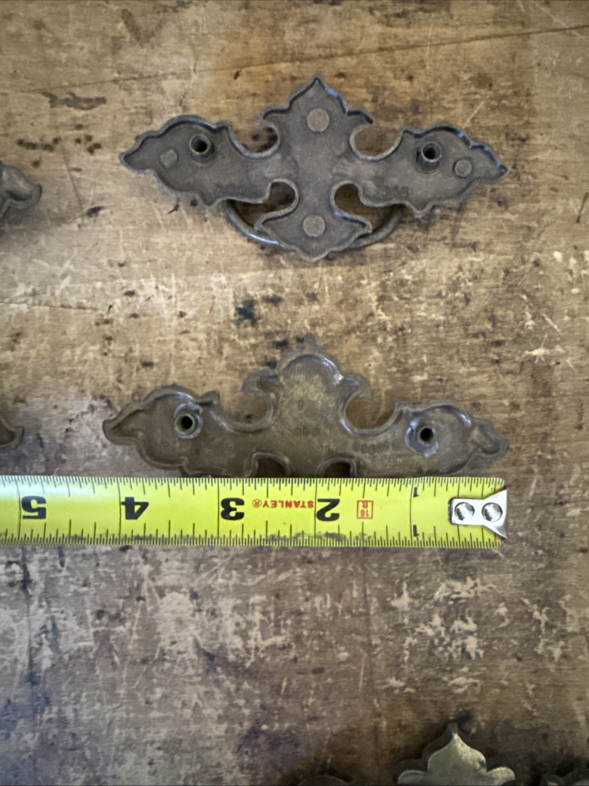 4 (13)Antique Hardware Brass Colonial Chippendale Vintage Bail drawer pulls 2.5”