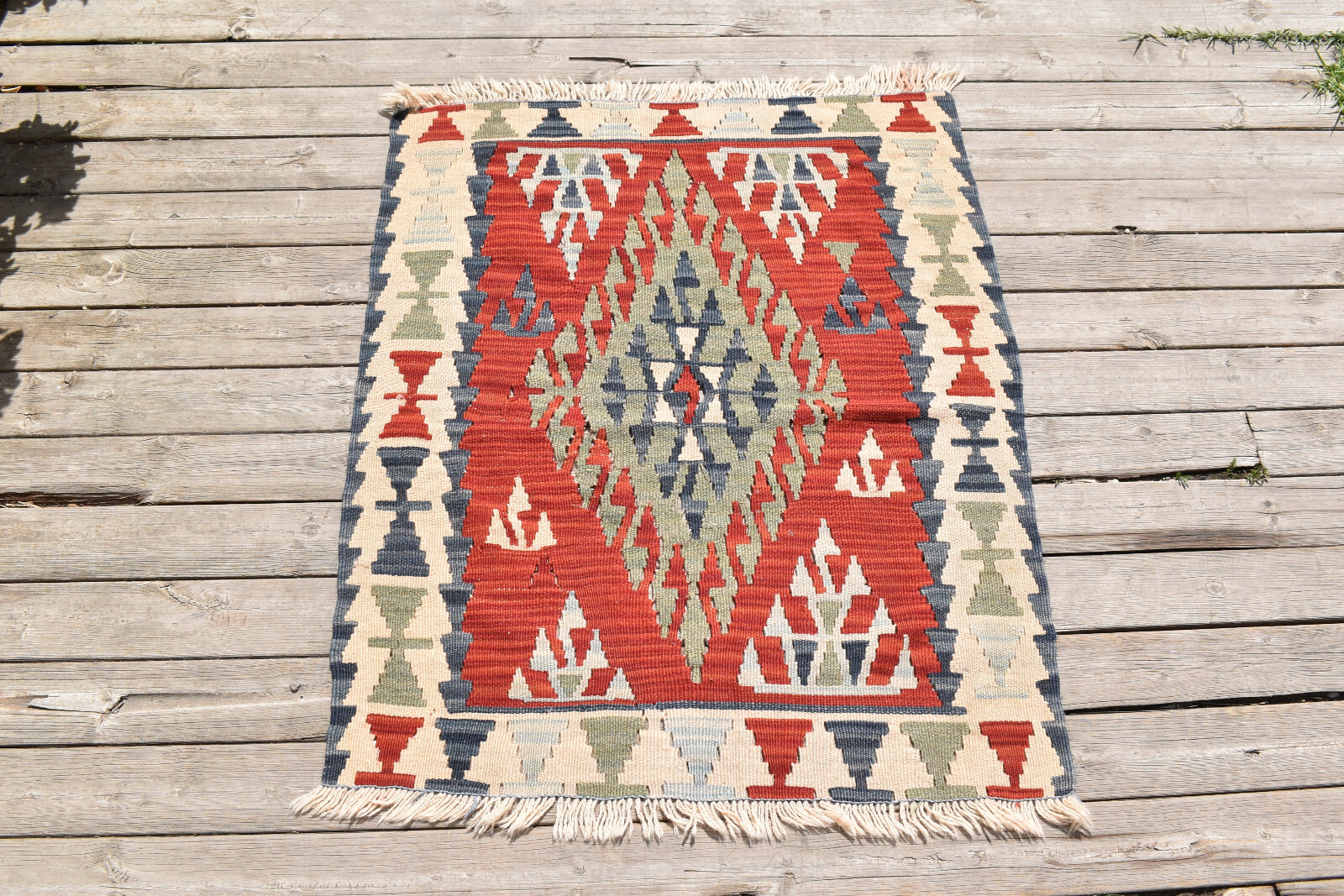 Turkish Rug 30”x38” Handwoven Kayseri Red Kilim 78x98cm Oriental 2×3 Size