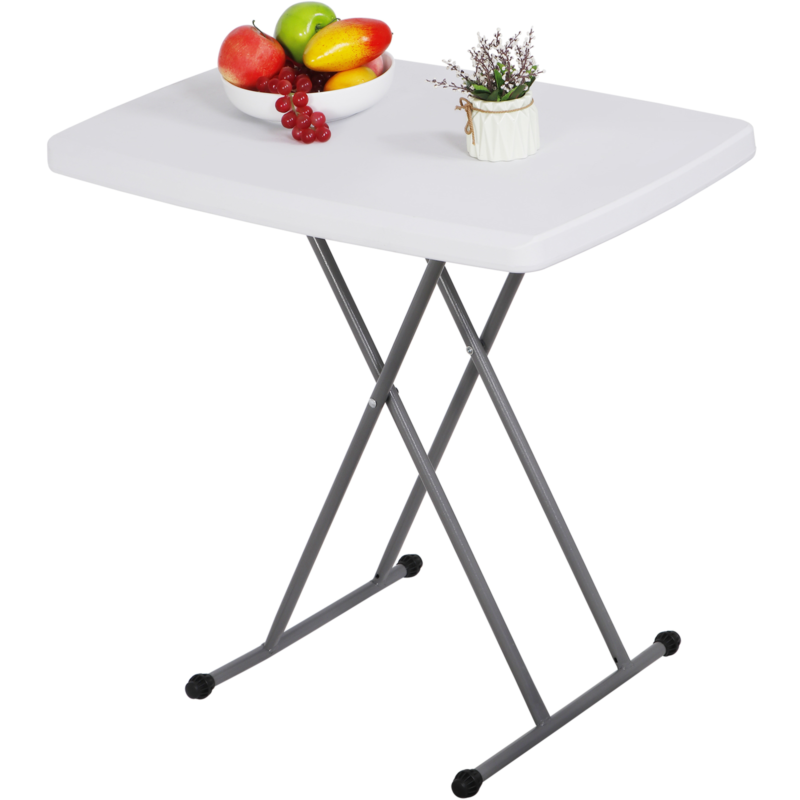 Adjustable 30″ Folding Table Laptop Metal Frame Camping Table Indoor Outdoor