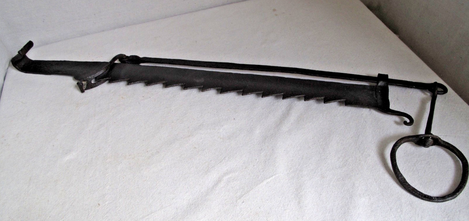18th c. Hand Made Iron Sawtooth Hearth Trammel American 32 1/2″ long