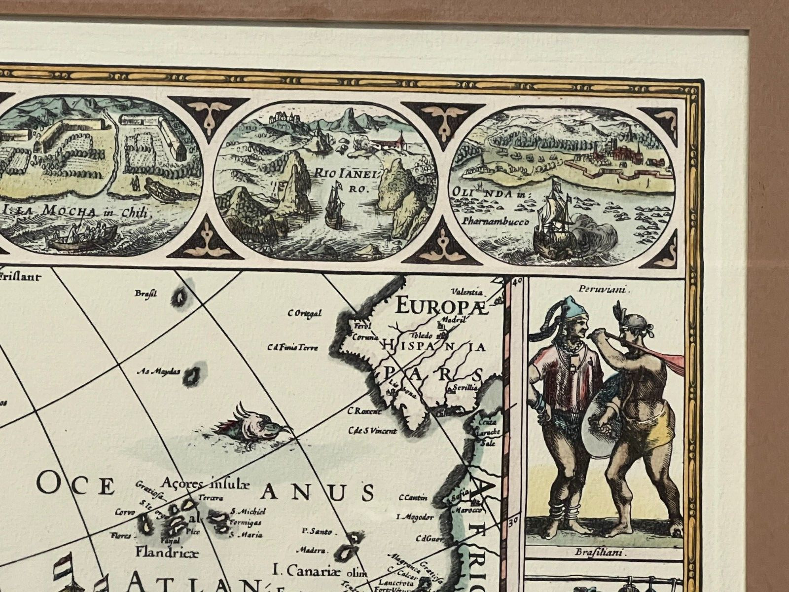 Rare Americae Nova Tabula Map by Willem J. Blaeu (1596–1673)