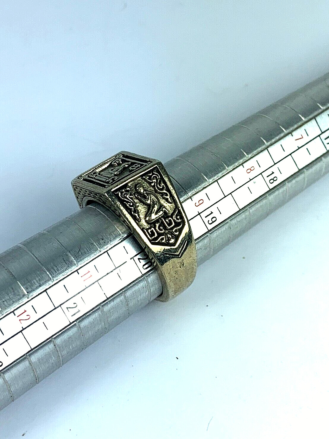 SIZE 10.5 US. REAL B. E. 2524 ALPACA BUDDHA NANG KWAK LP RUAY RING THAI AMULET