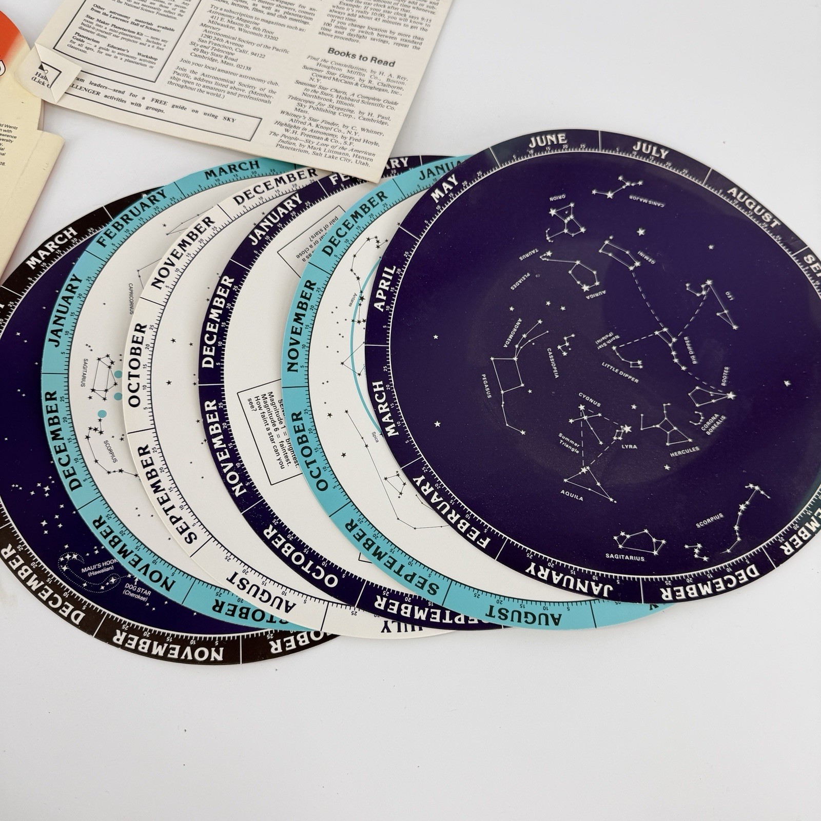 Sky Challenger Chart Astronomy UC Regents 1978 Vintage Educational 6 Wheels