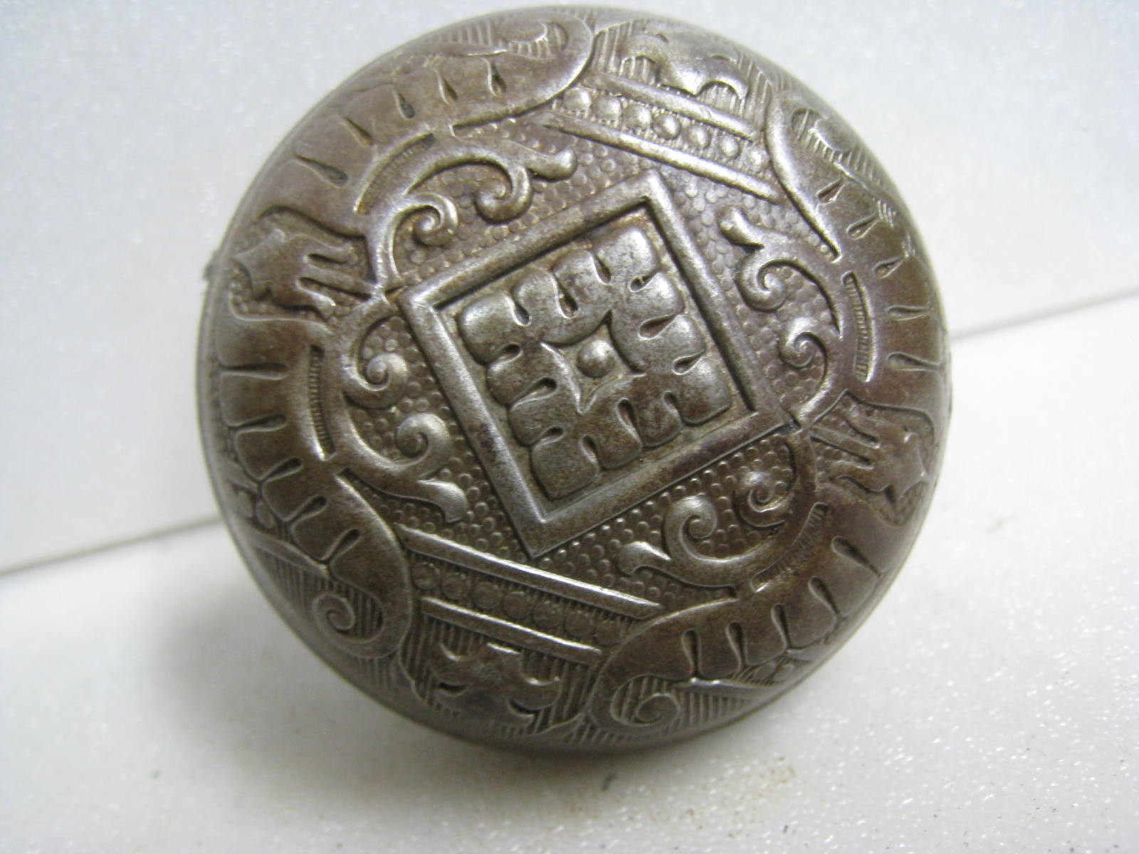 ORNATE DOOR KNOB EASTLAKE PRESSED STEEL VICTORIAN EAST LAKE original antique