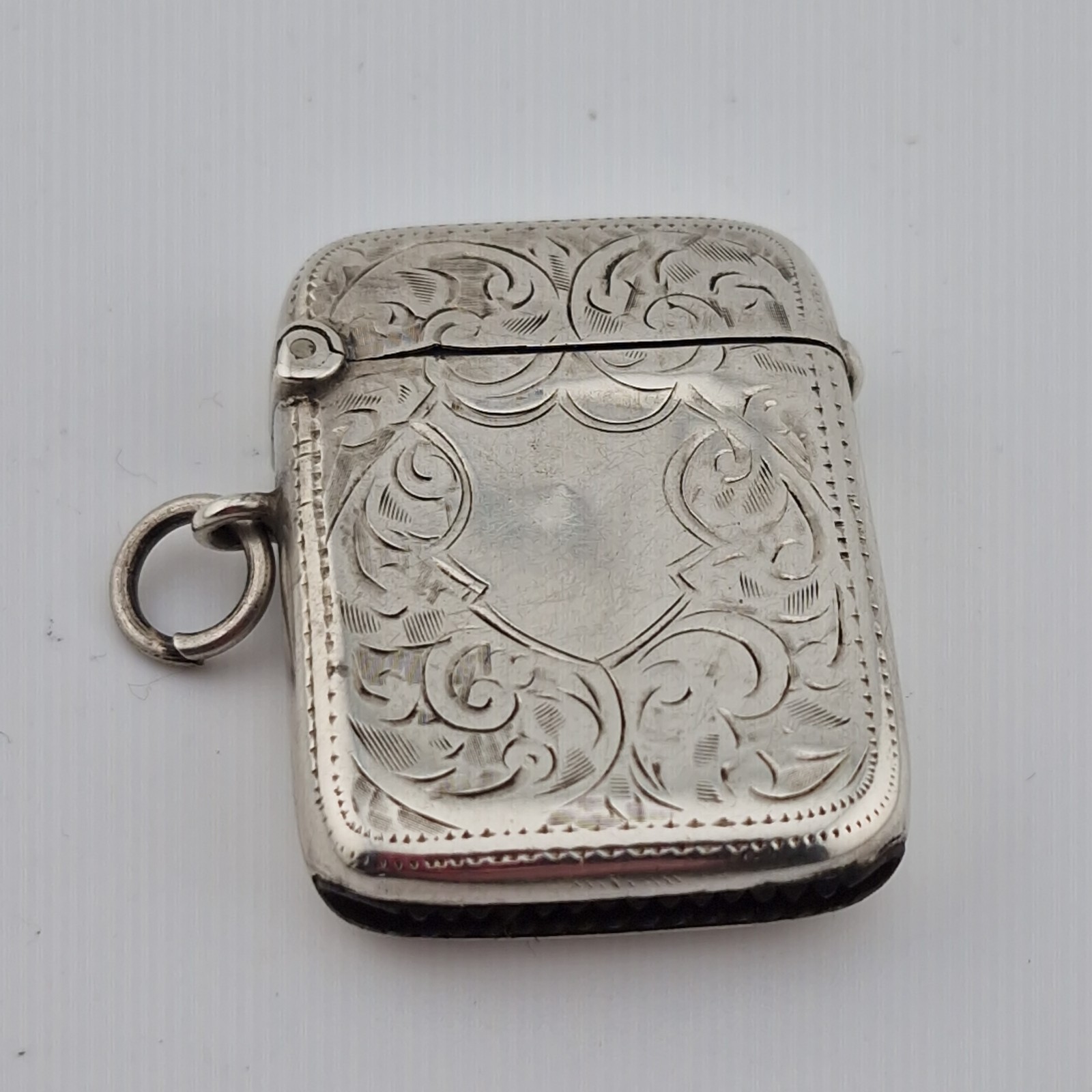 Antique Sterling Silver Vesta Case Birmingham 1913 Michael Emanuel 21g