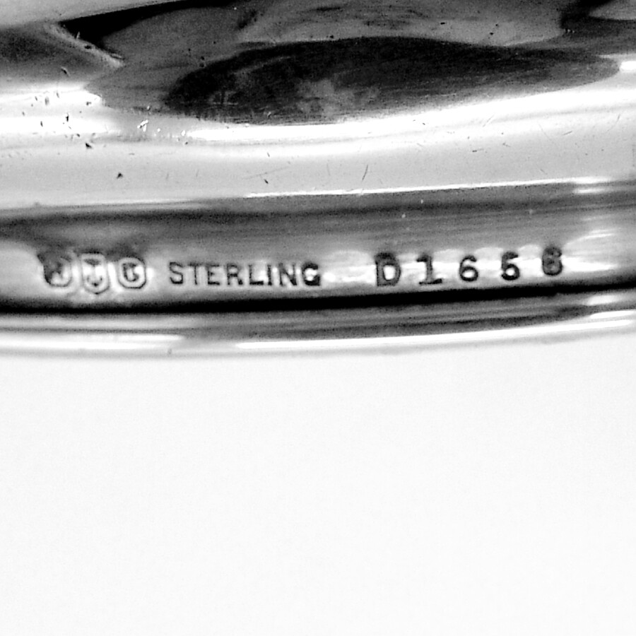 Acid Etched Dresser Jar Gorham Sterling Silver Cut Glass Mono BEM