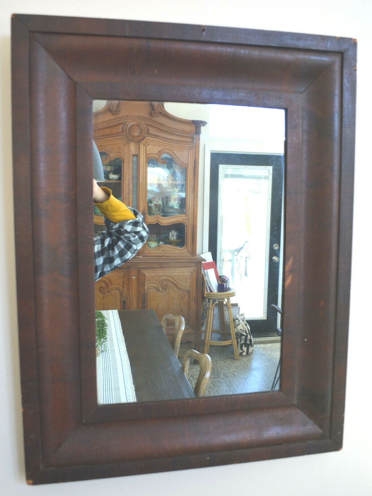 ANTIQUE PERIOD EMPIRE MAHOGANY MIRROR OGEE MOLDING 1842 ORIGINAL FINISH