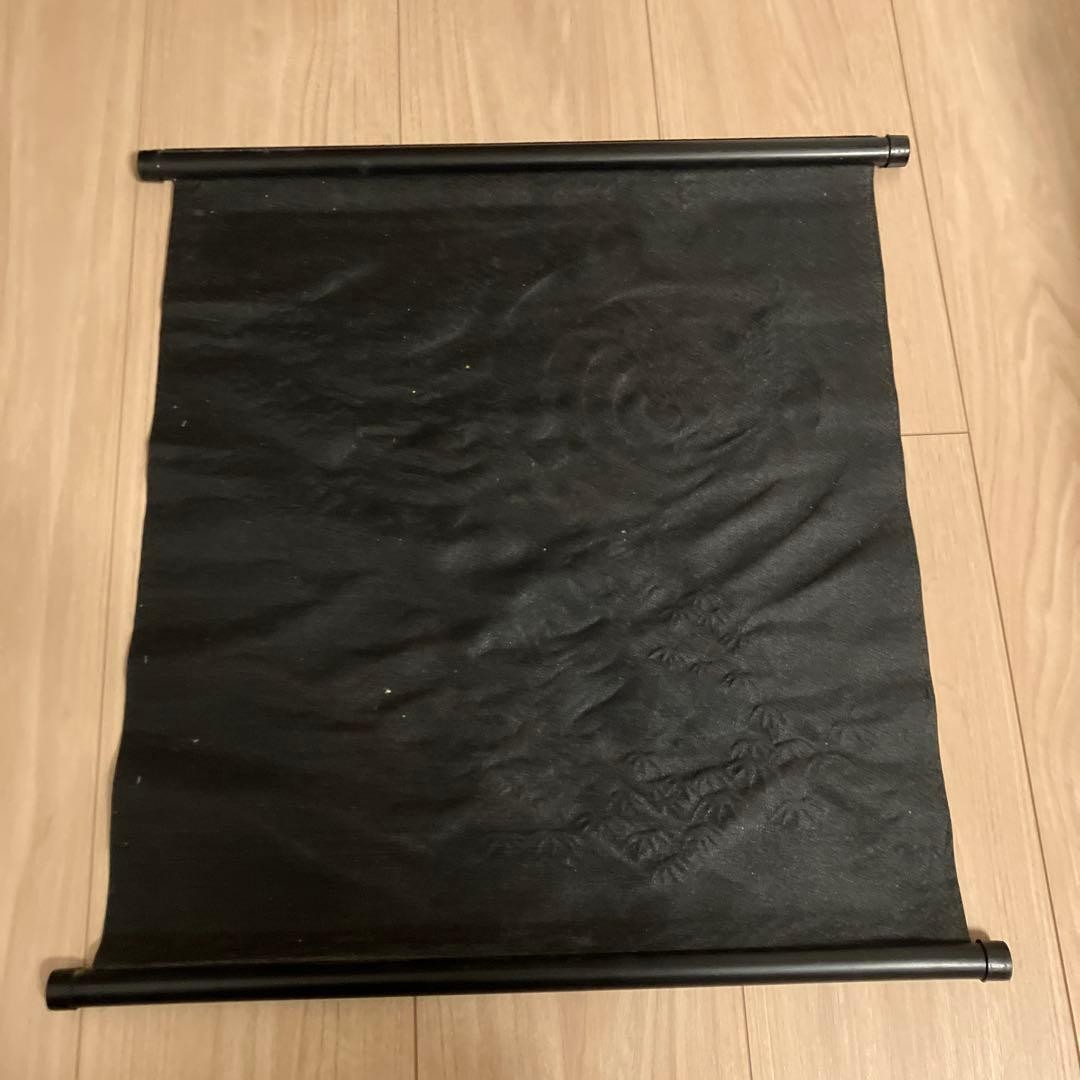 Dragon & Eagle Hanging Scroll Black Fabric Decor 16x16in Used