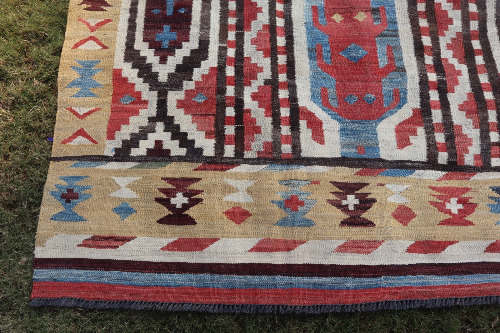 210 X 160 CM Stunning Turkish Flat Kilim Fine Weave Natural Vegetable Dye Kilim