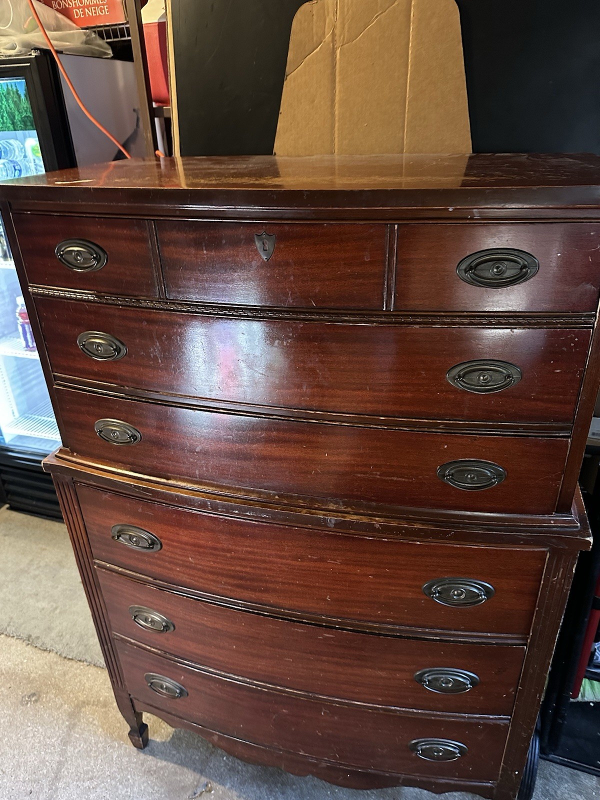 Dixie HighBoy 6 Drawer Mahogany Dresser -GREAT DEAL Vintage Antique- LADT CHANCE
