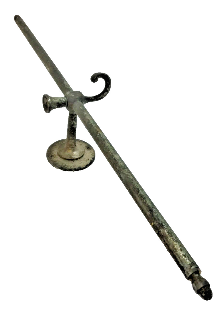 Antique Hook Nickel Plated Brass Home Tack Garage 14222 Green Patina