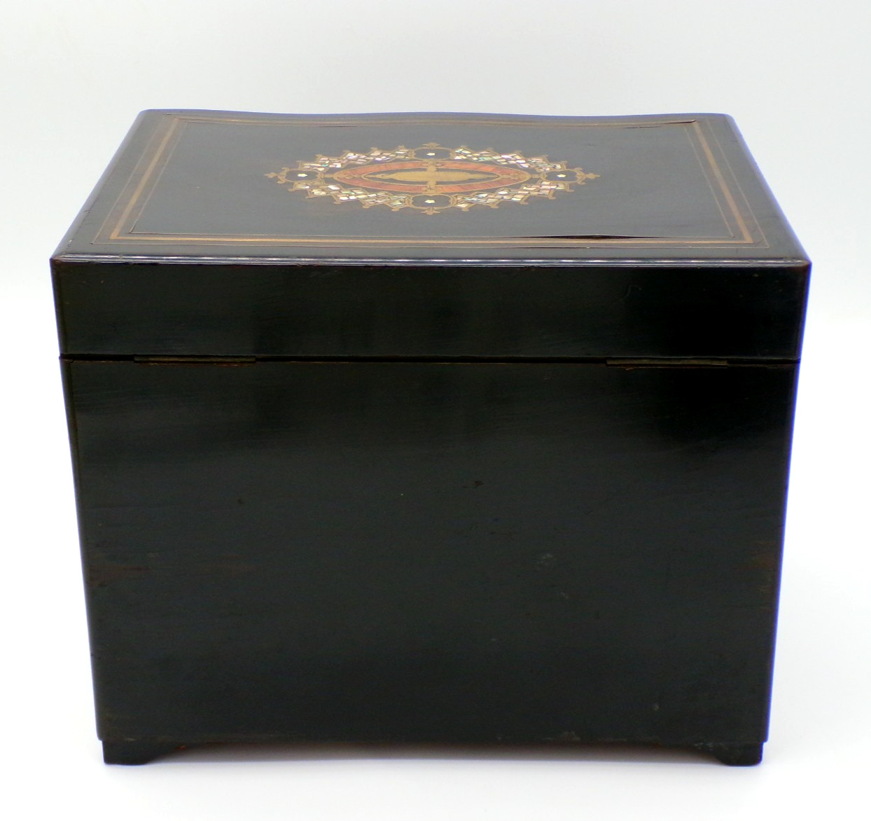Antique French Napoleon III Wooden Tantalus Cabinet Cut Baccarat Liquor Barware