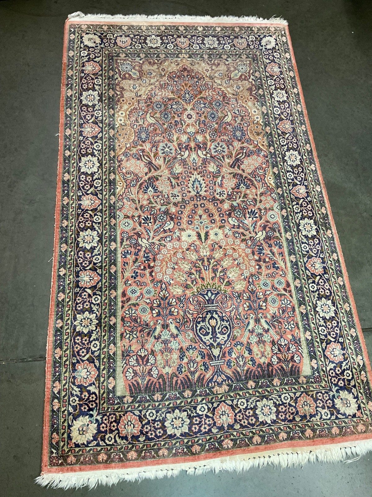 High Quality Silk Rug Wall Hanging Floor Pictorial Birds Silk Rug Carpet 3×5 Ft