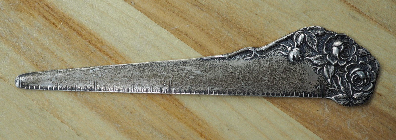 S. Kirk & Son Sterling Floral Repousse Ruler/Letter Opener ~No Monogram!