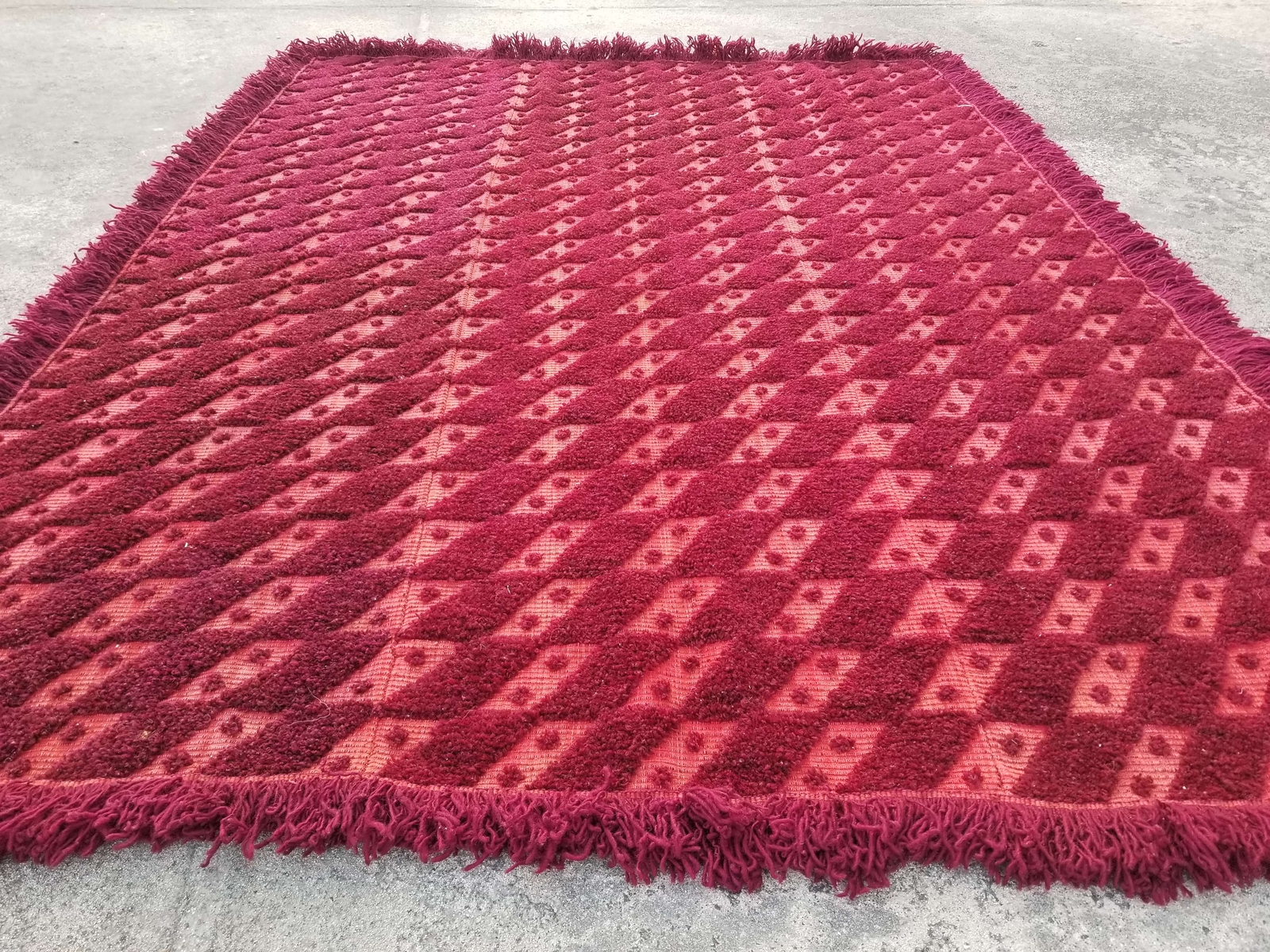 Vintage Traditional Handmade Intarsia Wool Multicolor Kilim 210x156cm