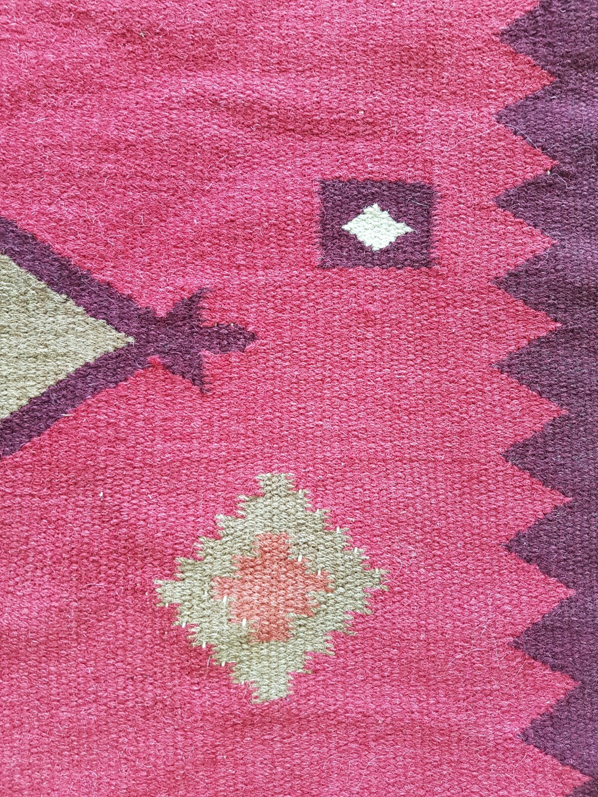 Vintage Handmade Traditional Turkish Diamond Kilim Floor Rug Carpet 144×72 cm
