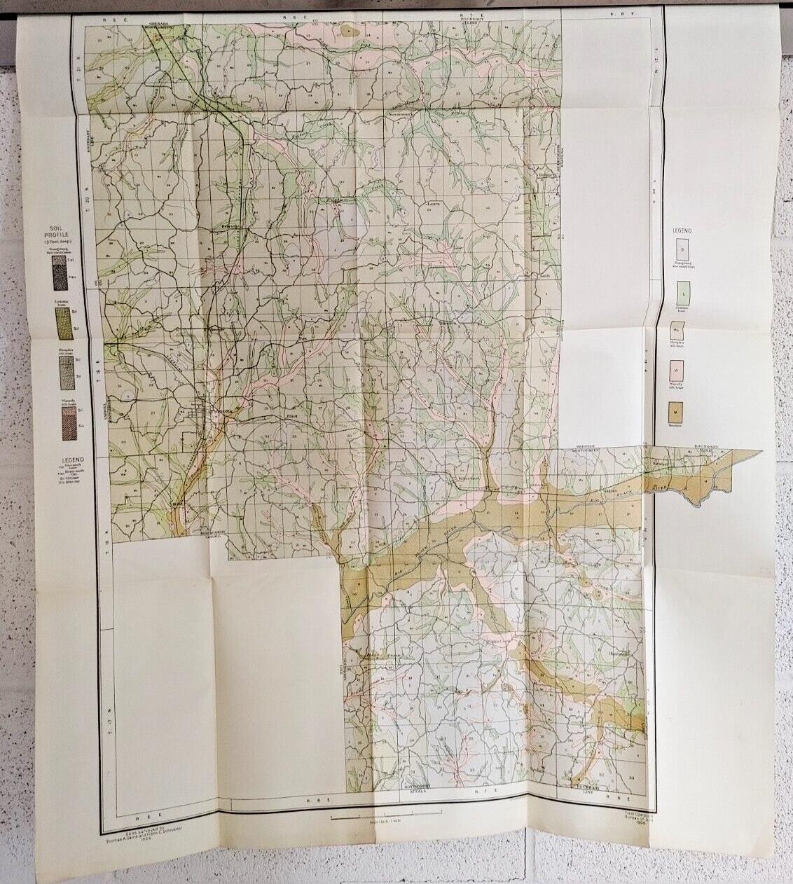 Antique Map 1906 Montgomery County Mississippi Sweatman Minerva 26X20″ #21121