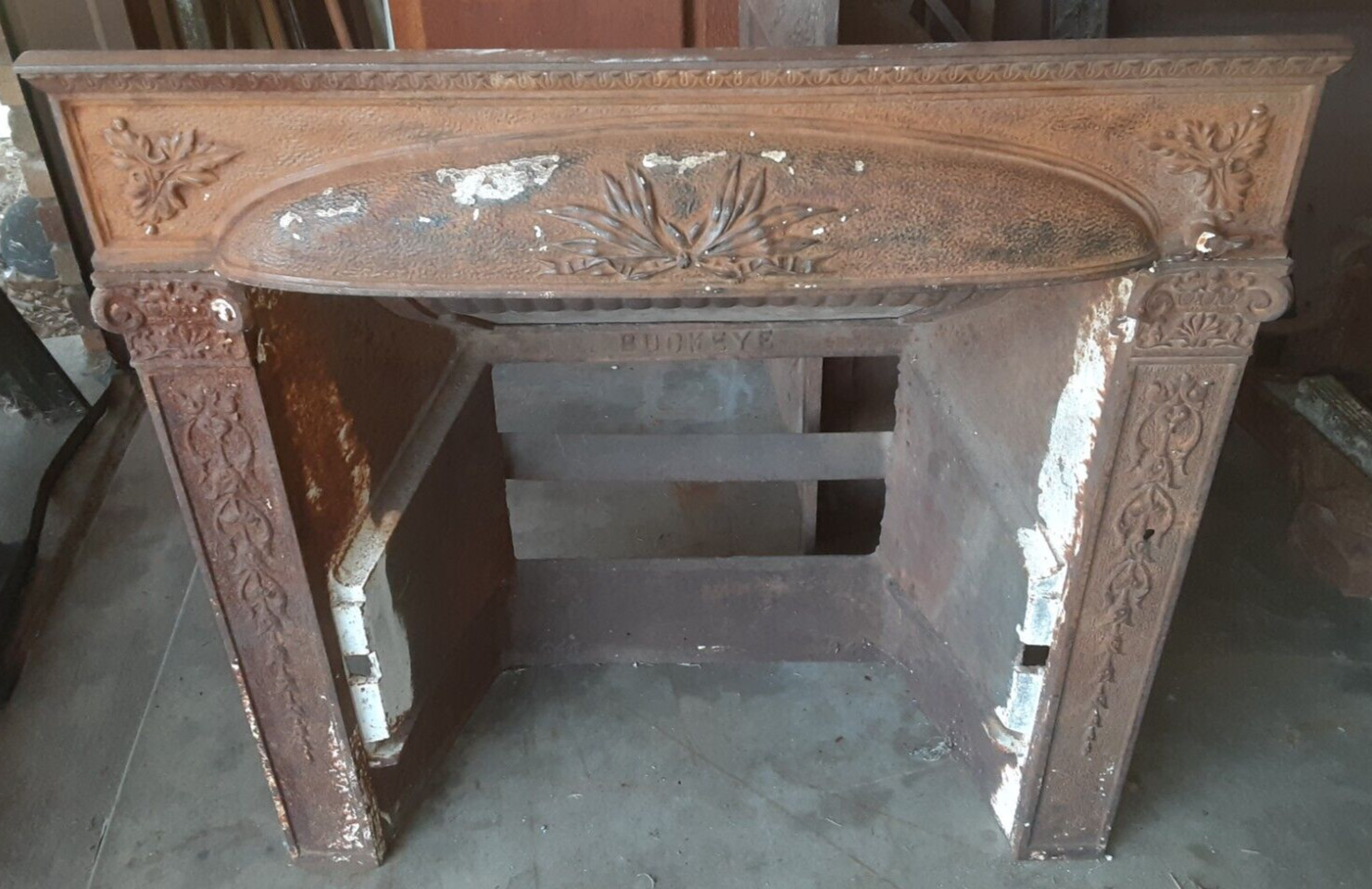 ANTIQUE 1890’S BUCKEYE CAST IRON FIREPLACE INSERT, LOCAL PICKUP ONLY