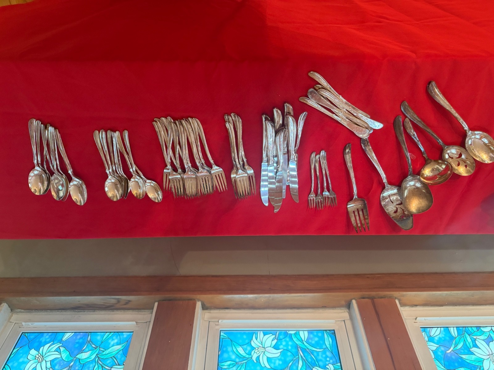 Old Company Plate flatware. 8 piece place setting with a total of 63 pieces.