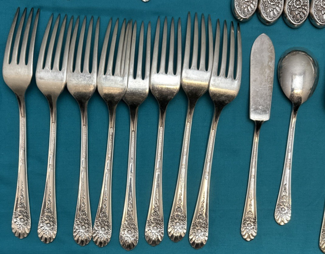 48 Pc JUBILEE Silverplated FLATWARE SERVICE FOR 8 + Extra Tsps by Wm Rogers Mfg