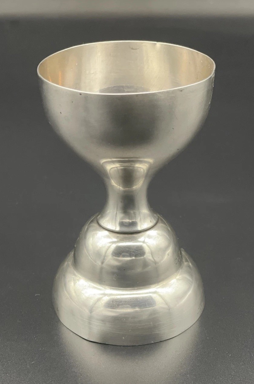 Lubkuecher Sterling Silver Double Jigger Shot Glass Barware Mid Century Modern